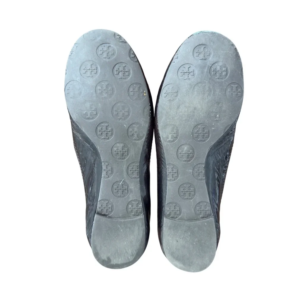 Tory Burch Reva Fig Port‎ Wine Patent Leather Ballet Flats Women Size 8